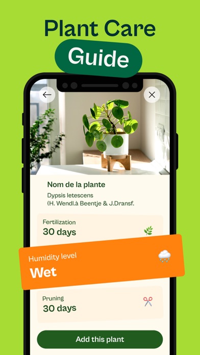 Fiche de soin d'une plante dans Plant Calendar