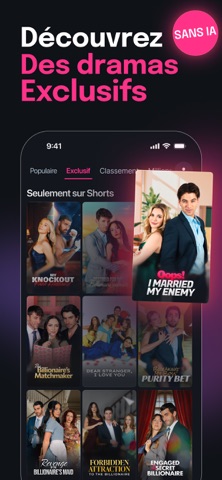 Catalogue de séries courtes dans Shorts